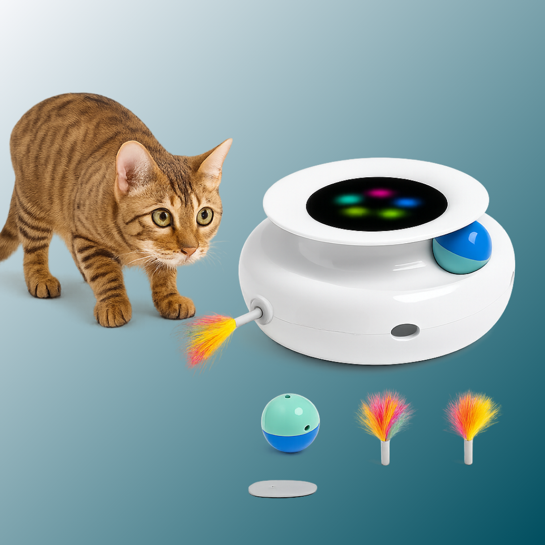 - SmartPfote - FeatherFun – Smart 2-in-1 Cat Toy Set