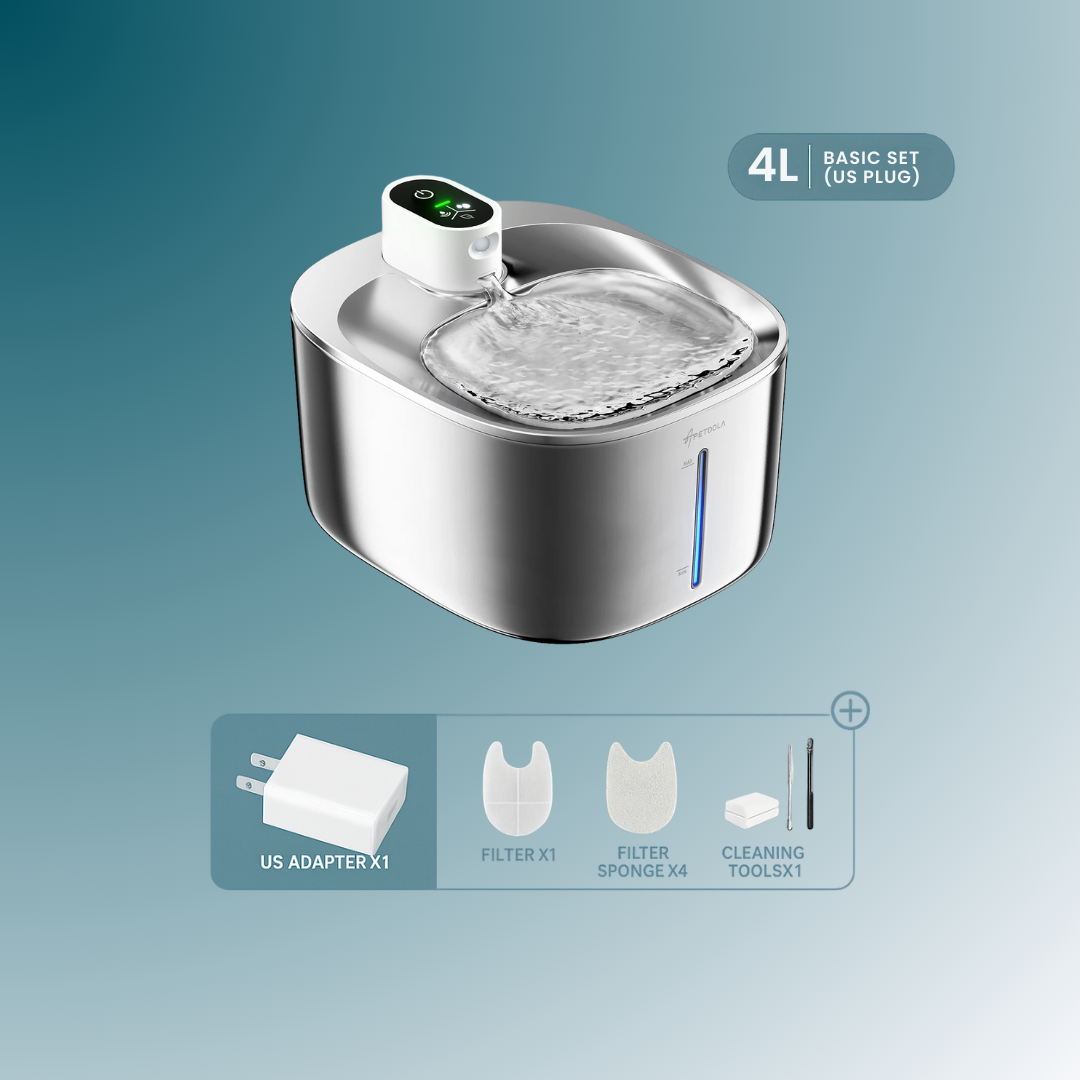 - SmartPfote - FlowPure 4L – Wireless Cat Water Fountain with Motion Sensor