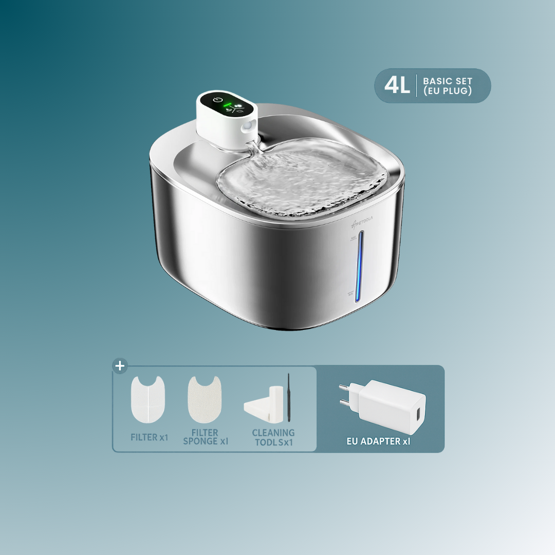 - SmartPfote - FlowPure 4L – Wireless Cat Water Fountain with Motion Sensor