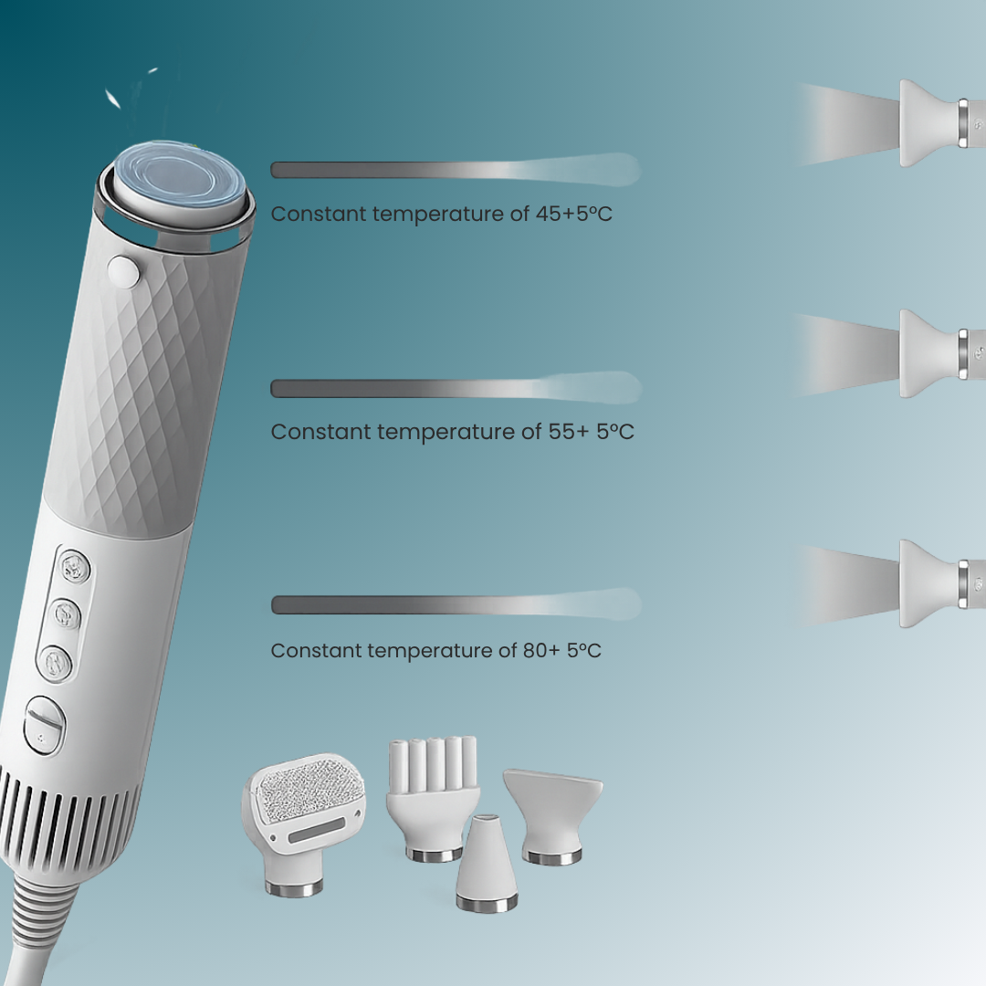 - SmartPfote - GroomFlow 2-in-1 – Quiet Pet Hair Dryer & Comb with Steam Spray