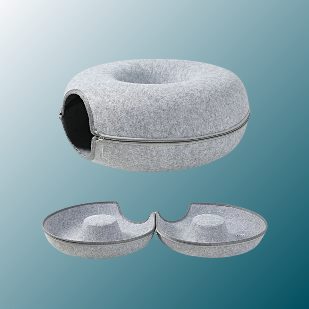 - SmartPfote - NestLoop – 2-in-1 Donut Cat Tunnel Bed (Felt Design)