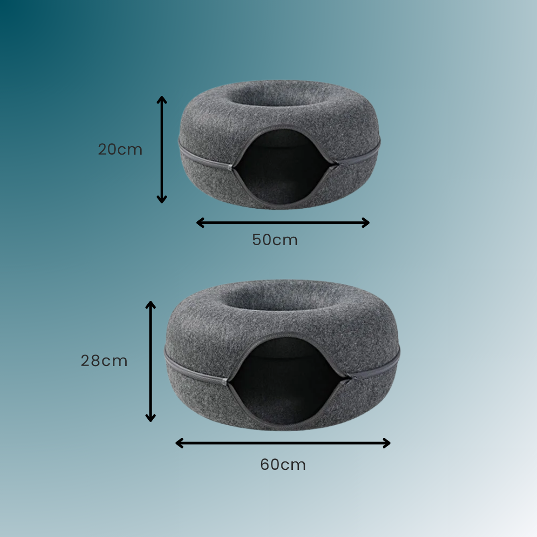 - SmartPfote - NestLoop – 2-in-1 Donut Cat Tunnel Bed (Felt Design)