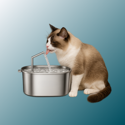 - SmartPfote - SteelFlow – Automatic Stainless Steel Water Fountain for Cats & Dogs