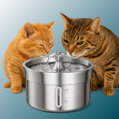 - SmartPfote - SteelSip – Smart Stainless Steel Pet Water Fountain