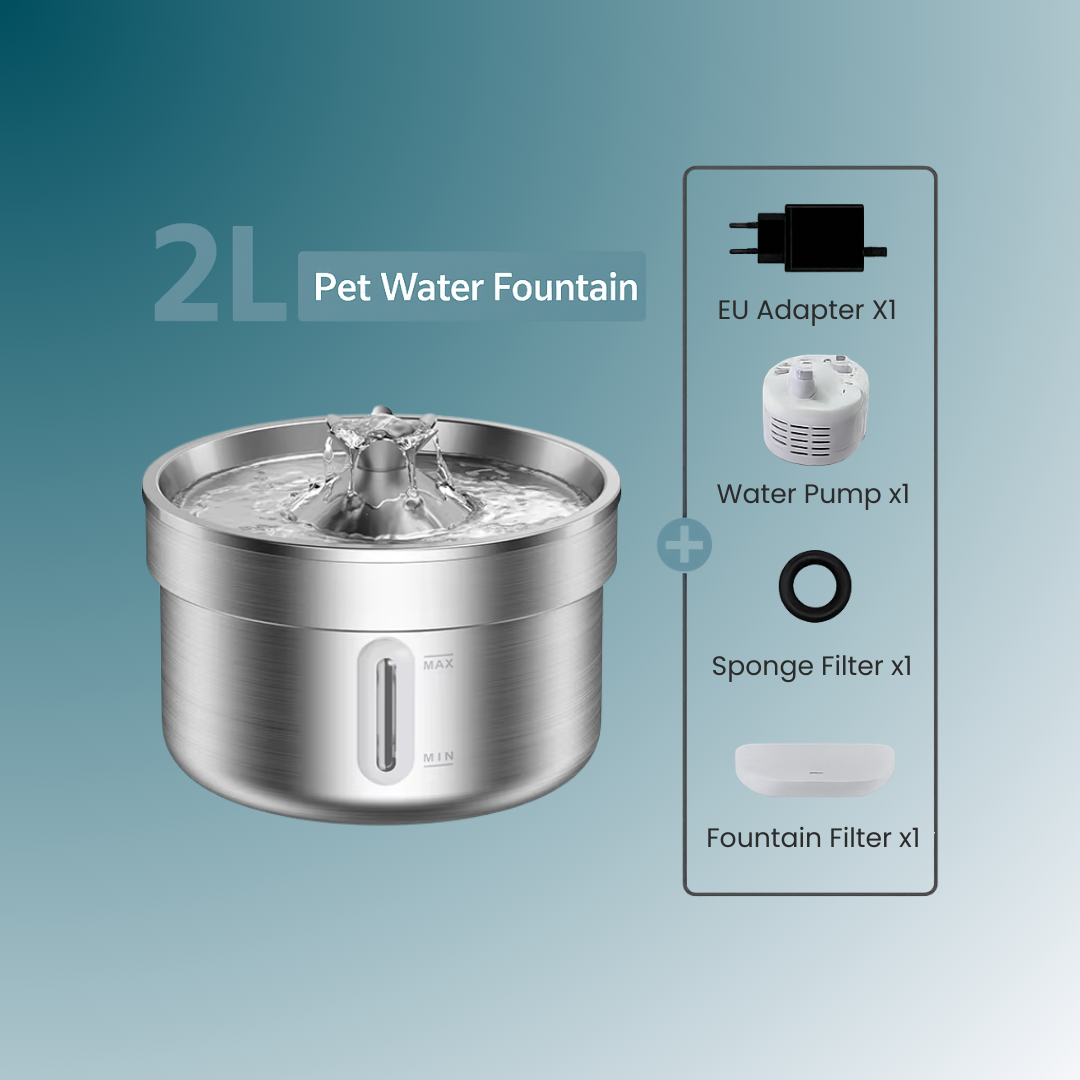 - SmartPfote - SteelSip – Smart Stainless Steel Pet Water Fountain