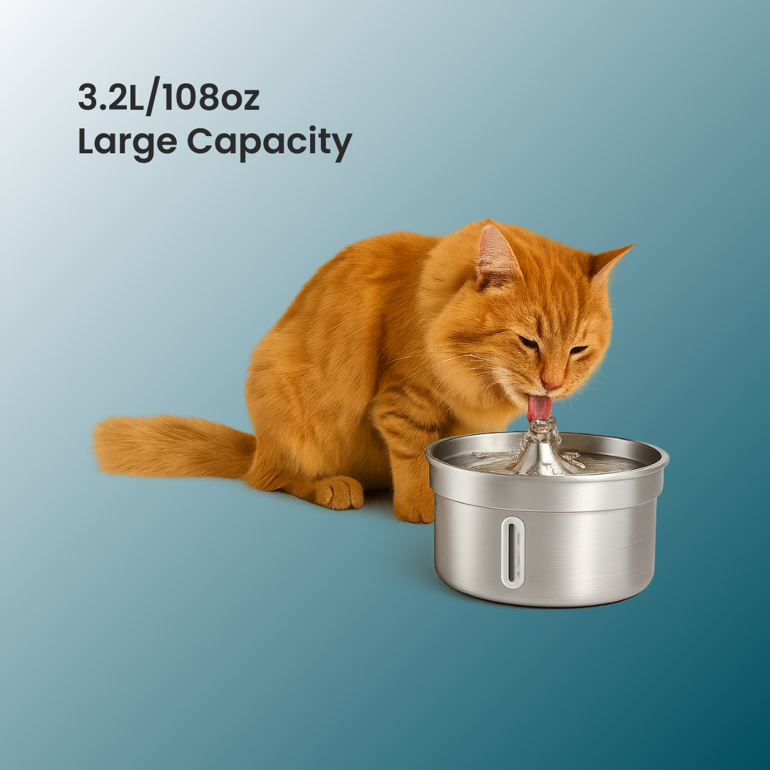 - SmartPfote - SteelSip – Smart Stainless Steel Pet Water Fountain