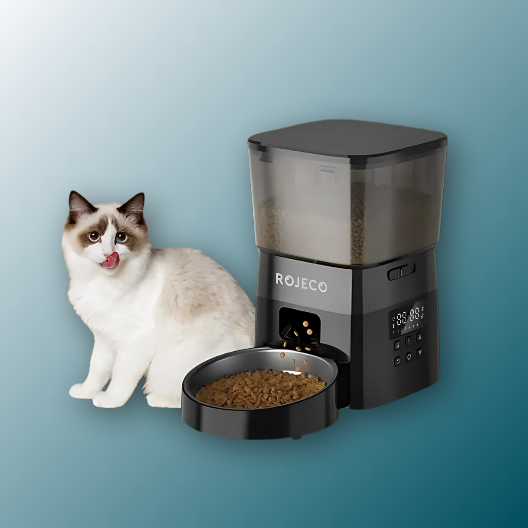 - SmartPfote - MealMate Button 2L – Automatic Pet Feeder for Cats & Dogs (Dry Food)
