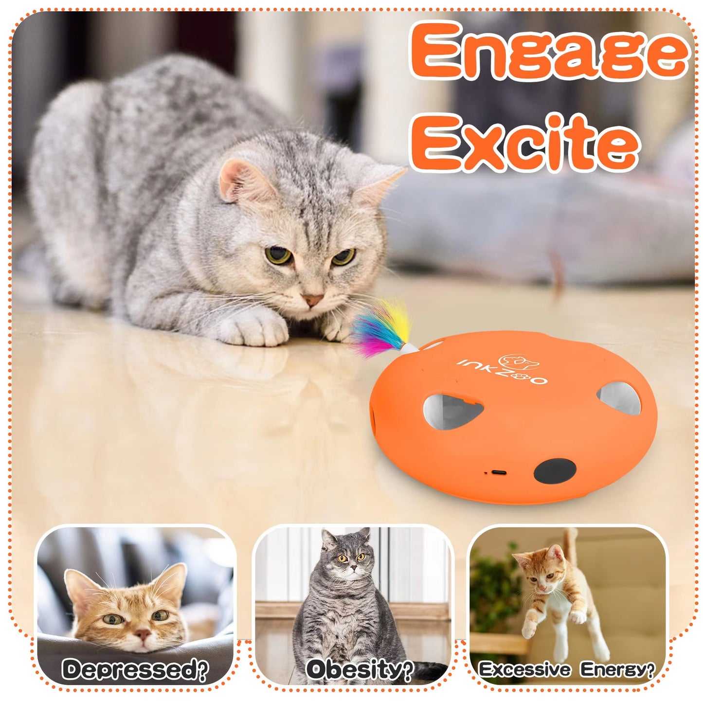 - SmartPfote - PouncePlay – Interactive Whack-a-Mole Cat Toy