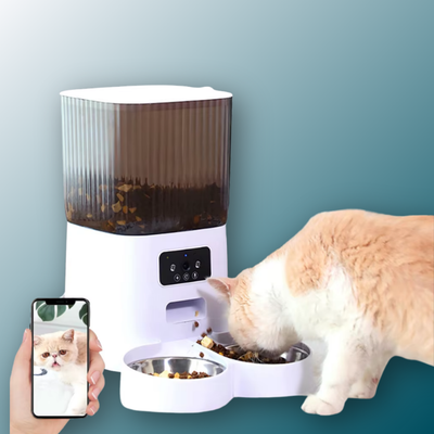 - SmartPfote - TwinFeed Cam 5L – Dual-Bowl Smart Feeder with Camera & Voice Control