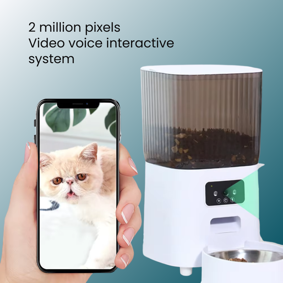 - SmartPfote - TwinFeed Cam 5L – Dual-Bowl Smart Feeder with Camera & Voice Control