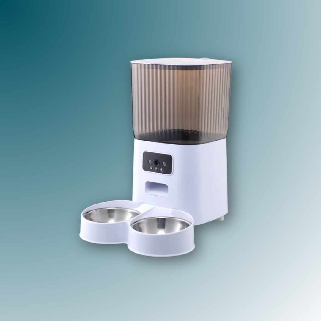 - SmartPfote - TwinFeed Cam 5L – Dual-Bowl Smart Feeder with Camera & Voice Control