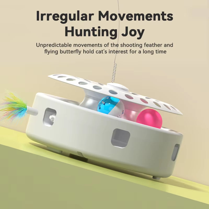 - SmartPfote - PlayTrio – 3-in-1 Automatic Cat Toy with Butterfly & Track Balls