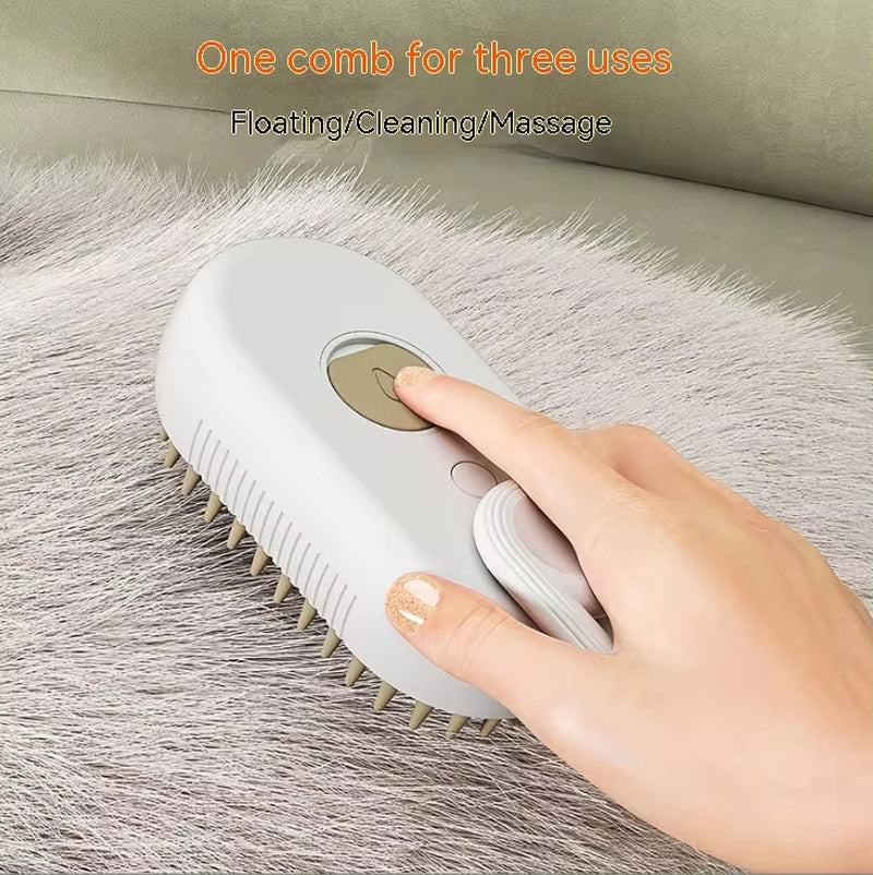- SmartPfote - SteamCare Brush – Electric Spray Comb for Cats & Dogs