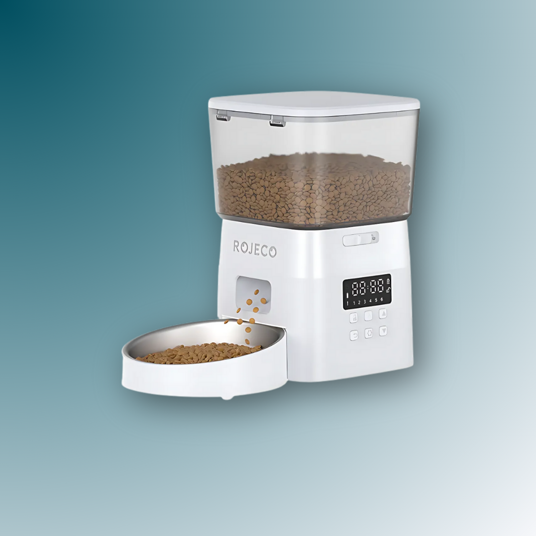 - SmartPfote - MealMate Button 2L – Automatic Pet Feeder for Cats & Dogs (Dry Food)
