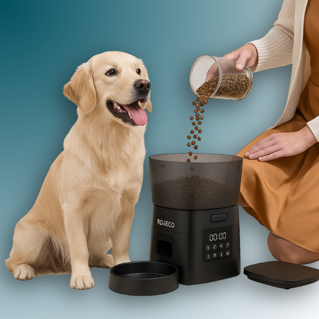 - SmartPfote - MealMate Button 2L – Automatic Pet Feeder for Cats & Dogs (Dry Food)