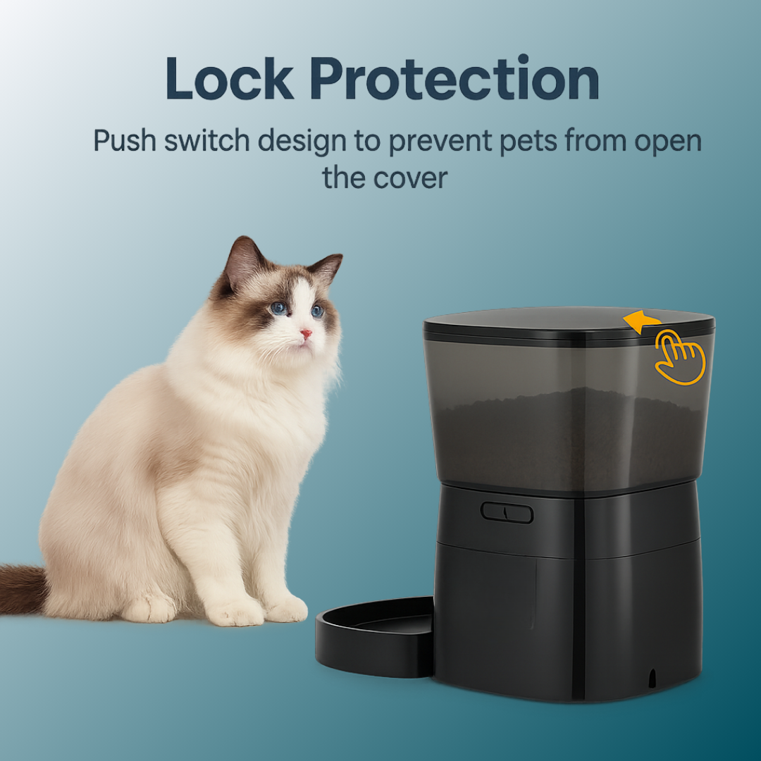 - SmartPfote - MealMate Button 2L – Automatic Pet Feeder for Cats & Dogs (Dry Food)