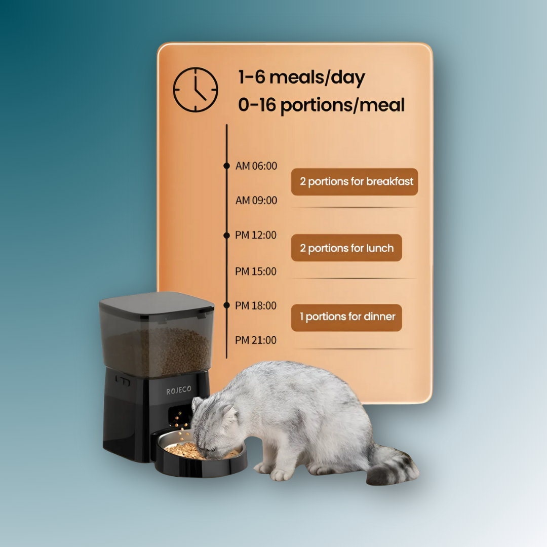 - SmartPfote - MealMate Button 2L – Automatic Pet Feeder for Cats & Dogs (Dry Food)