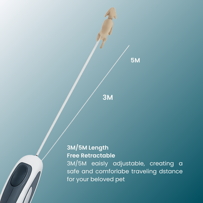 - SmartPfote - FlexiTrail – 3M/5M Retractable Dog Leash for Small Pets & Outdoor Walks