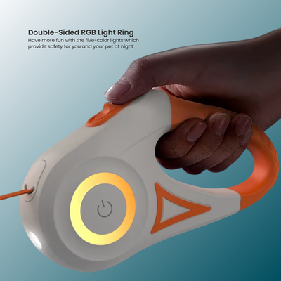 - SmartPfote - GlowLead 5M – Retractable Dog Leash with LED Light