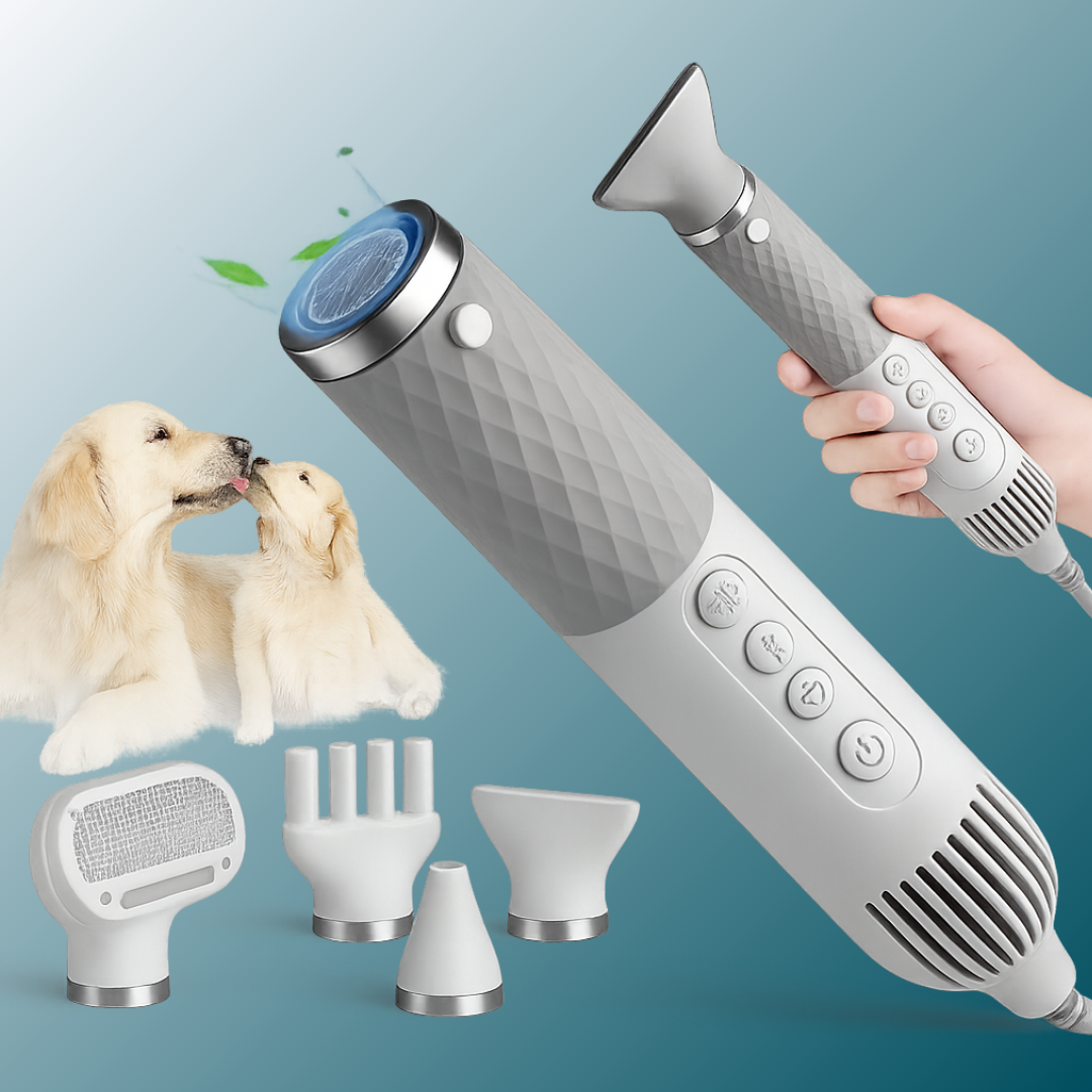 - SmartPfote - GroomFlow 2-in-1 – Quiet Pet Hair Dryer & Comb with Steam Spray