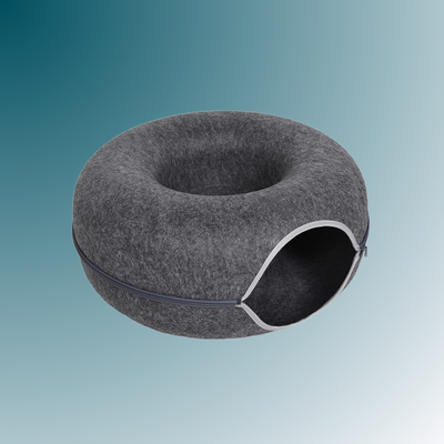 - SmartPfote - NestLoop – 2-in-1 Donut Cat Tunnel Bed (Felt Design)