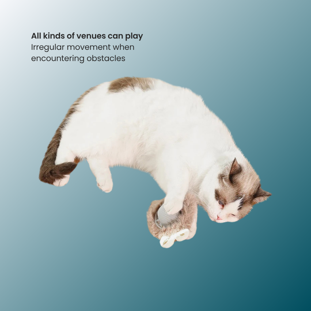 - SmartPfote - WiggleWhisk Plushie – Rechargeable Cat Ball with Fluffy Tail