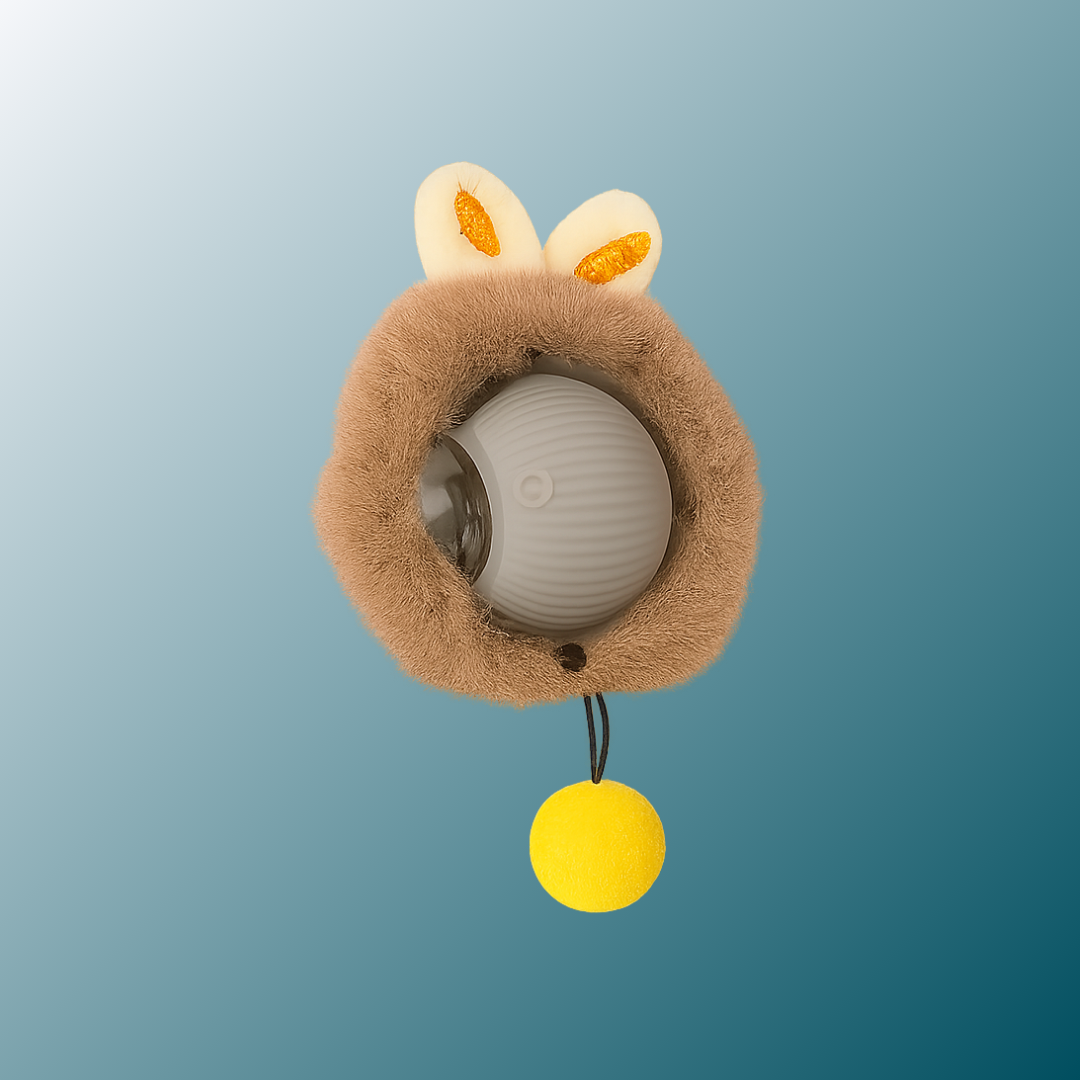 - SmartPfote - WiggleWhisk Plushie – Rechargeable Cat Ball with Fluffy Tail