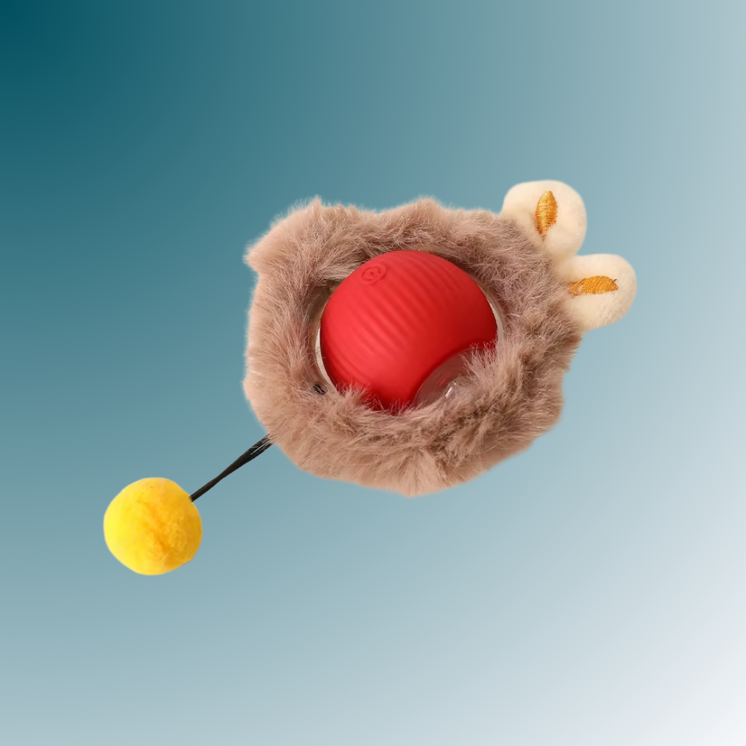- SmartPfote - WiggleWhisk Plushie – Rechargeable Cat Ball with Fluffy Tail