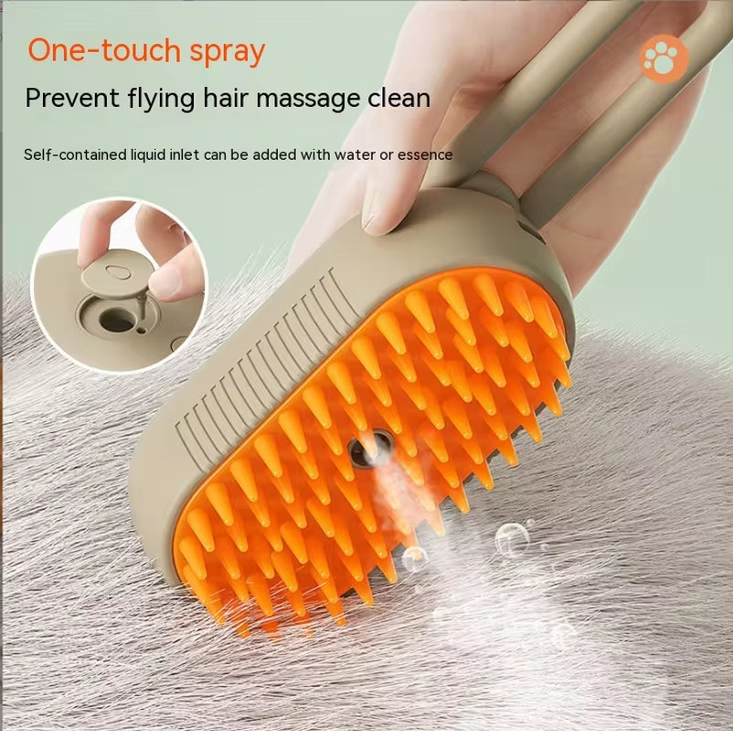 - SmartPfote - SteamCare Brush – Electric Spray Comb for Cats & Dogs
