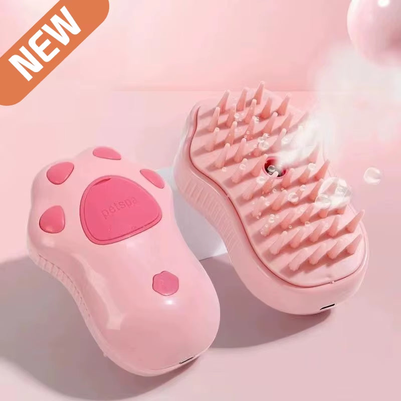 - SmartPfote - SteamBrush Pro – 3-in-1 Electric Cat Brush with Spray