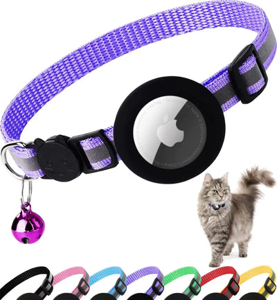 - SmartPfote - TrackBell – Reflective Breakaway AirTag Cat Collar