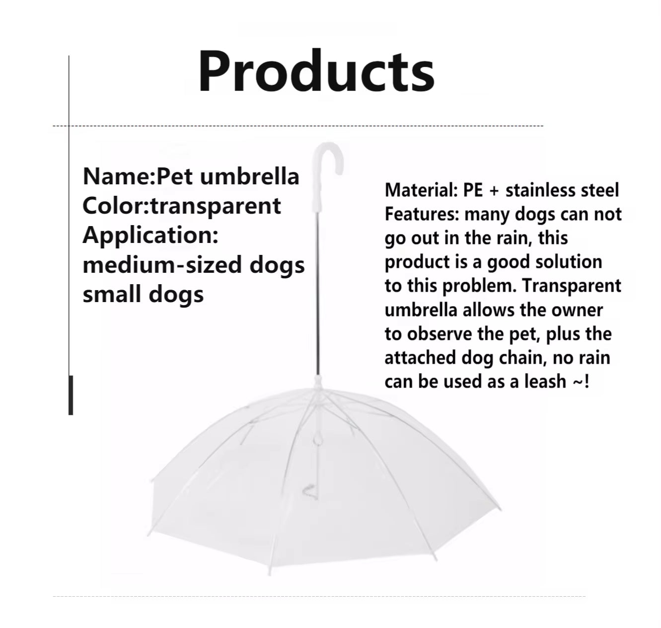 - SmartPfote - RainPaw Shield – Adjustable Pet Umbrella Leash