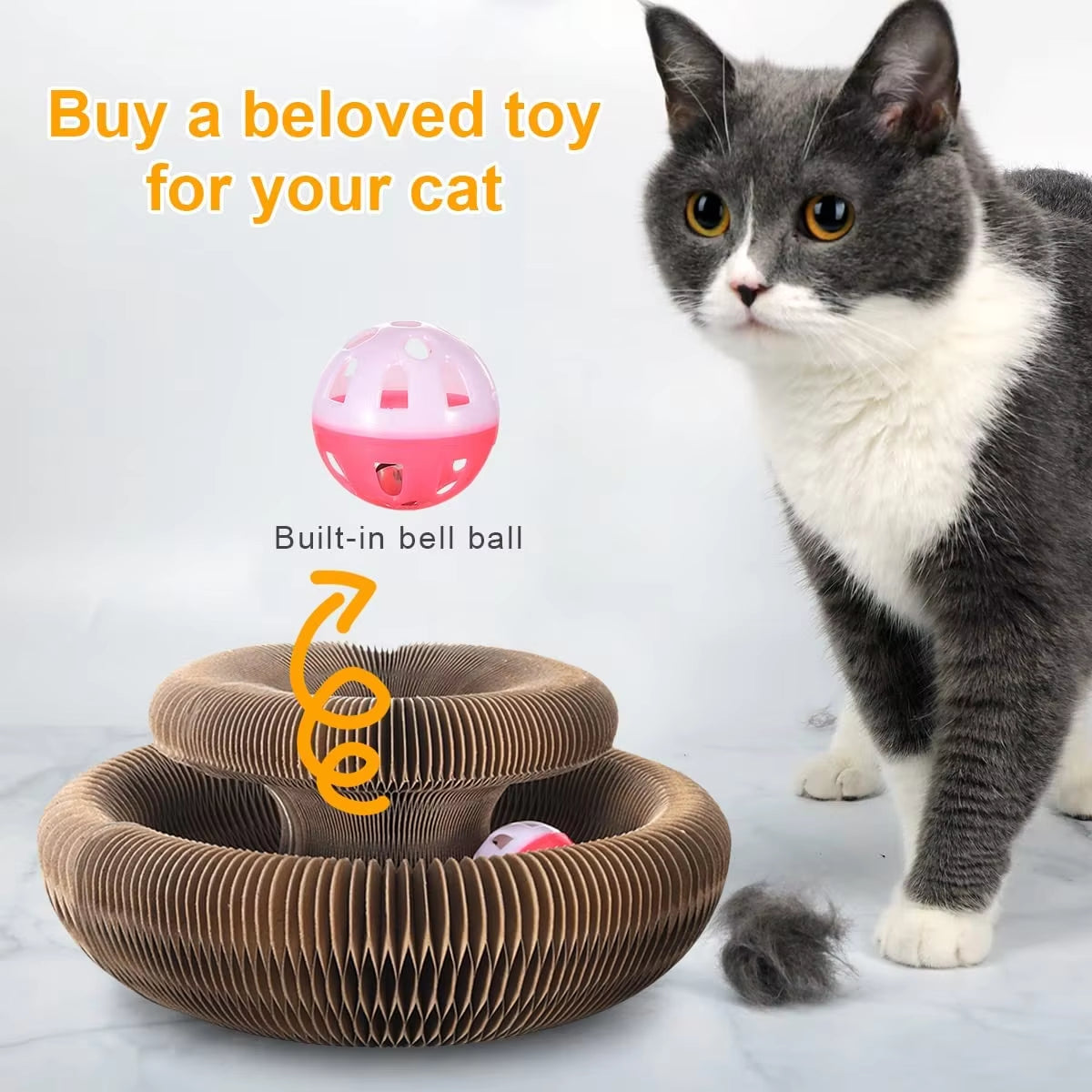 - SmartPfote - FlexiScratch – Collapsible Corrugated Cat Scratcher Toy